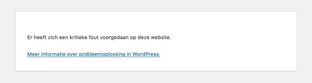 kritieke foute wordpress